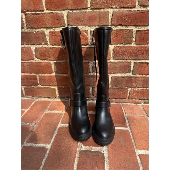 Ann Taylor Loft $200 black Tall Biker Boots womens size 7 NEW - Picture 5 of 10